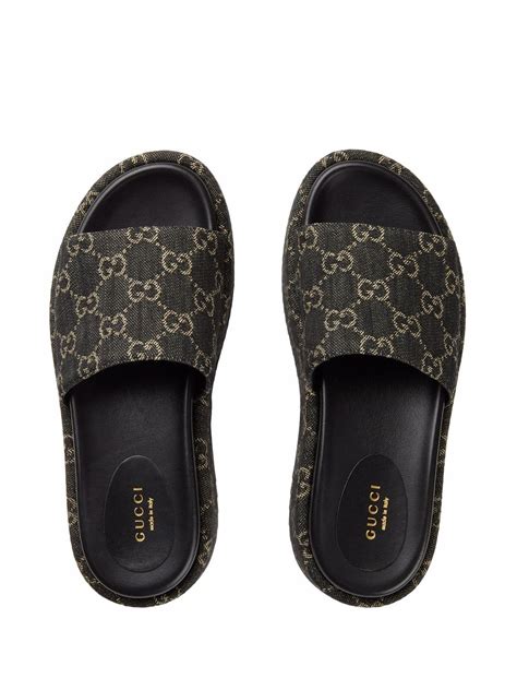 gucci sandalias plataforma|gucci slide sandals.